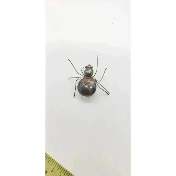 Vintage Large Spider Pin Brooch Insect Retro Silver & Brass MCM - Picture 11 of 11
